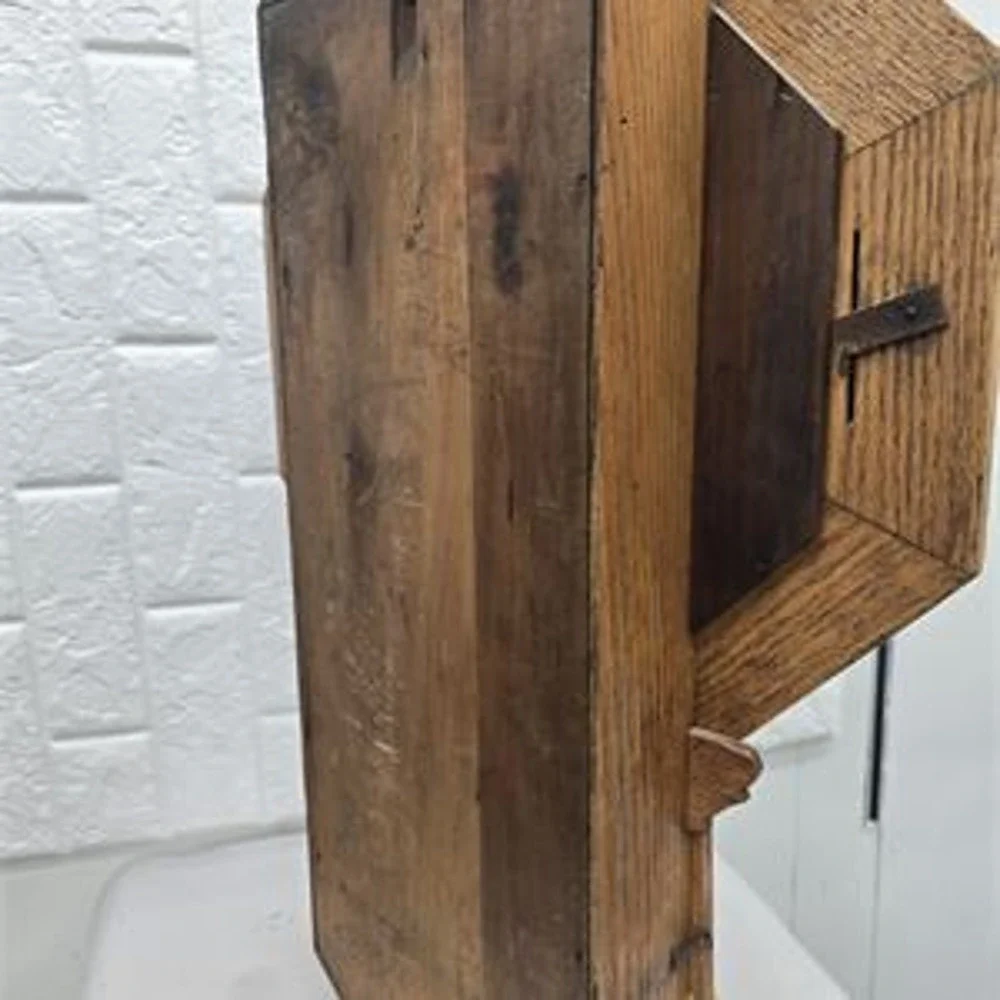 Vintage Ingraham Co Connecticut Drop Octagon Wood Wall Clock AS IS Repair